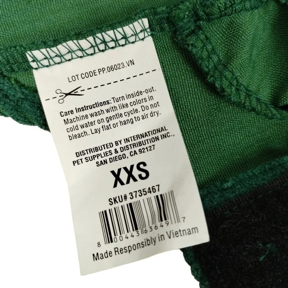 Youly Hipster Pet XXS Green Corduroy Shirt for Dogs 9 to 11 inches